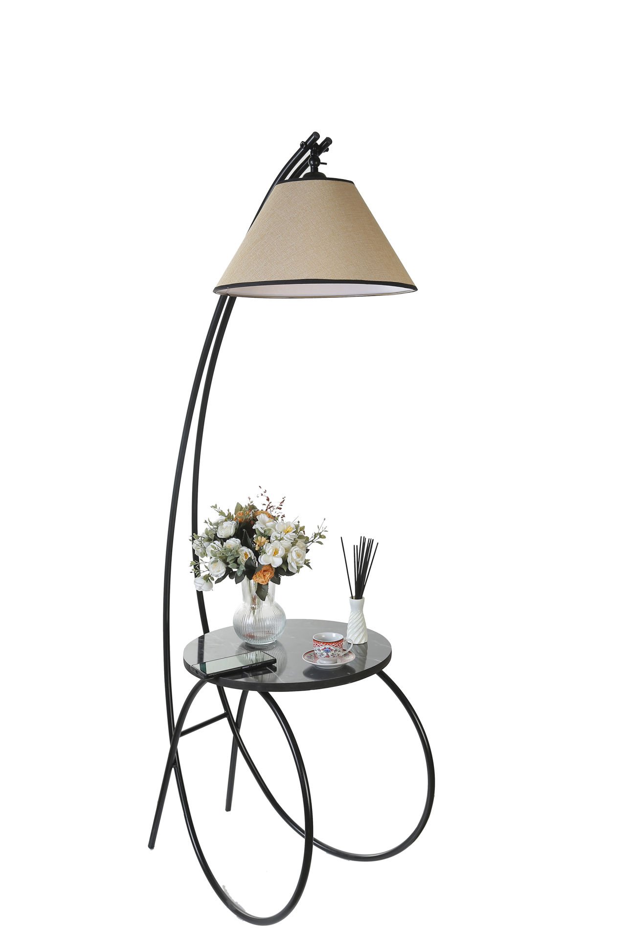 GÜLER SİYAH LAMBADER PRAMİT AÇIK HASIR ABAJURLU