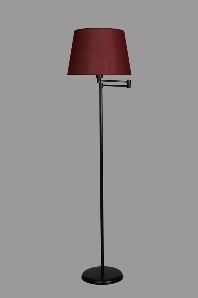 ALMİNA LAMBADER SİYAH AYAK PRAMİT HASIR BORDO ABAJURLU