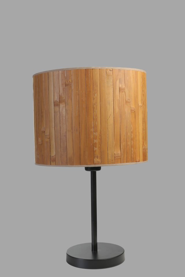 BAMBU 01 ABAJURLU MASA LAMBASI SİYAH