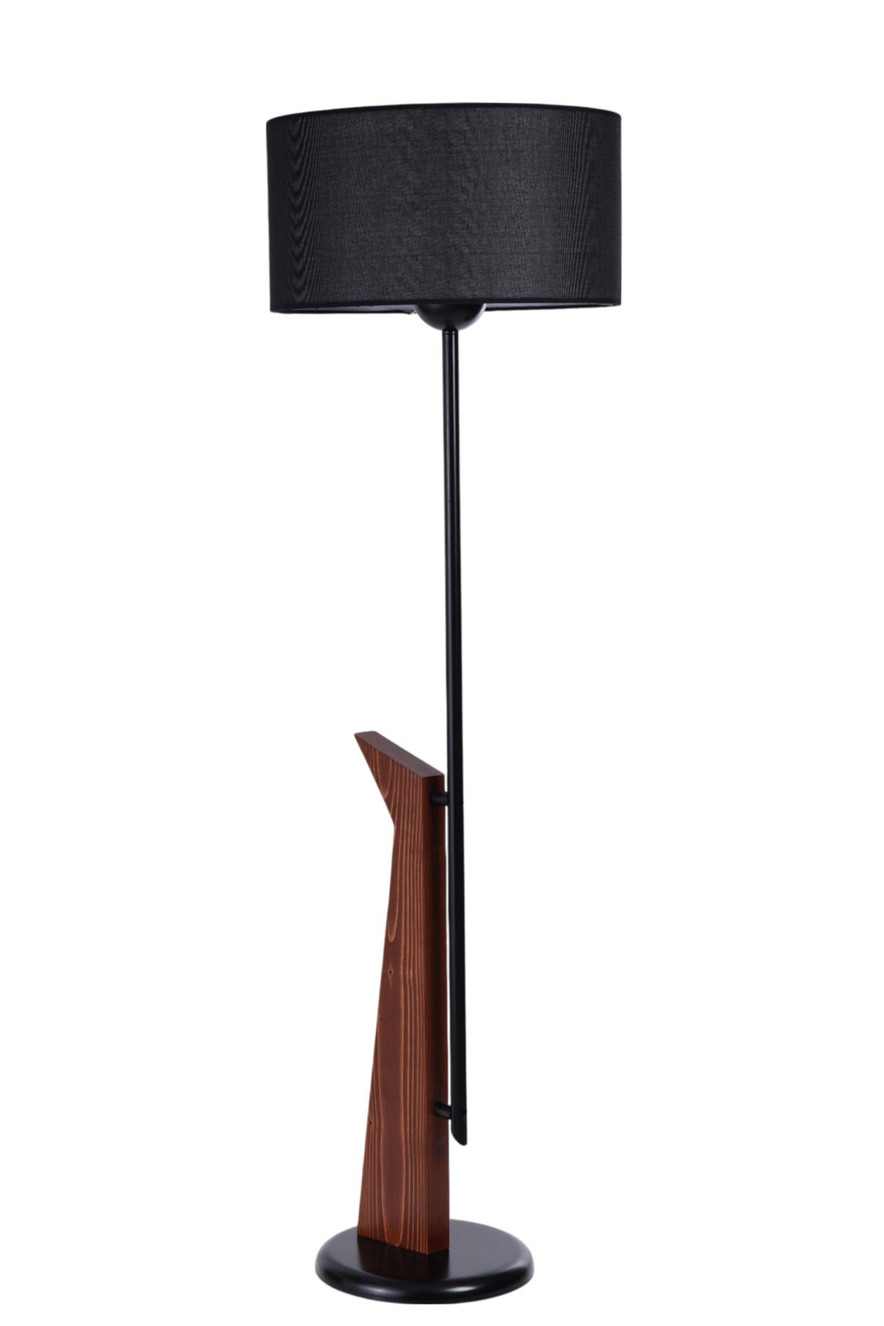 BERZAN CEVİZ LAMBADER SİLİNDİR HASIR SİYAH ABAJURLU