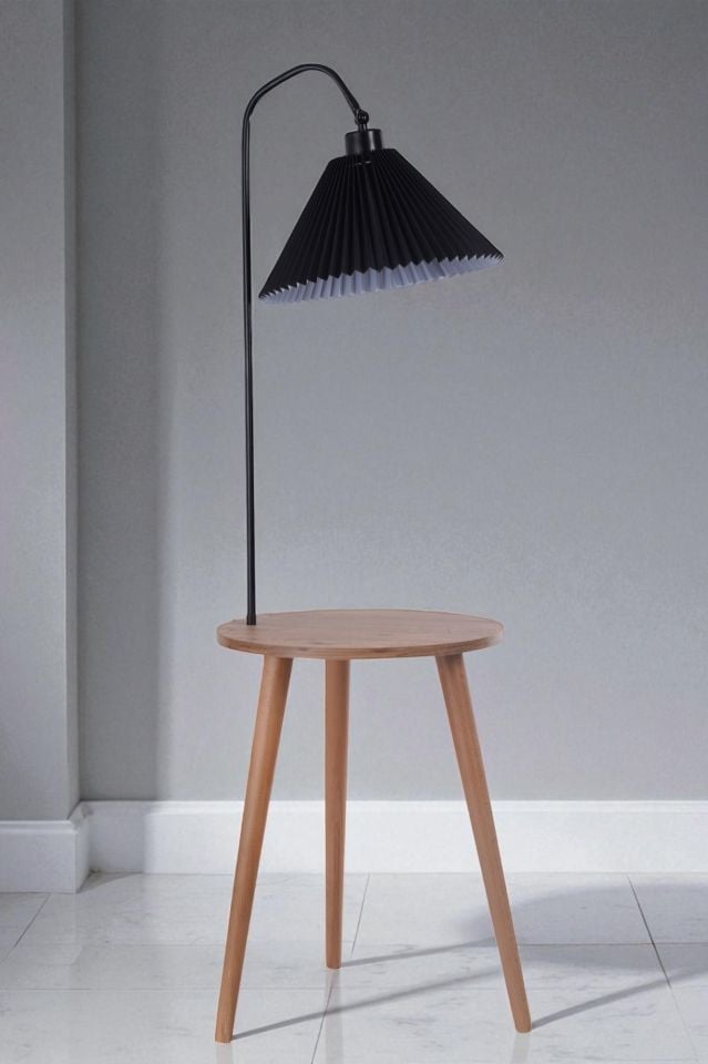 ATLAS NATUREL-SİYAH LAMBADER PİLELİ SİYAH ABAJURLU