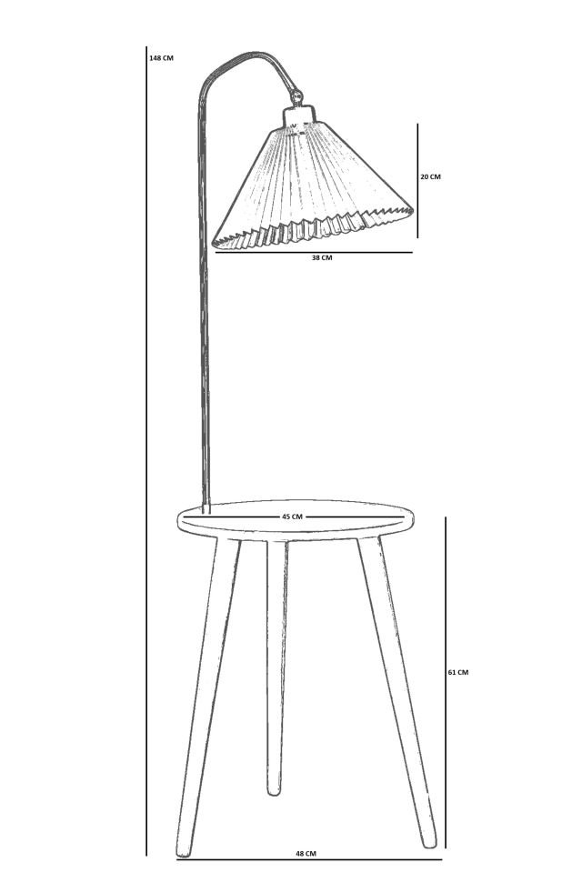 ATLAS NATUREL-ESKİTME LAMBADER PİLELİ KREM ABAJURLU