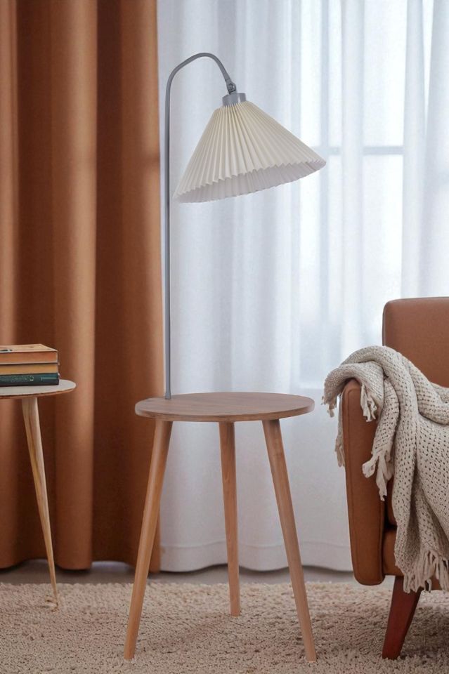 ATLAS NATUREL-GRİ LAMBADER PİLELİ KREM ABAJURLU