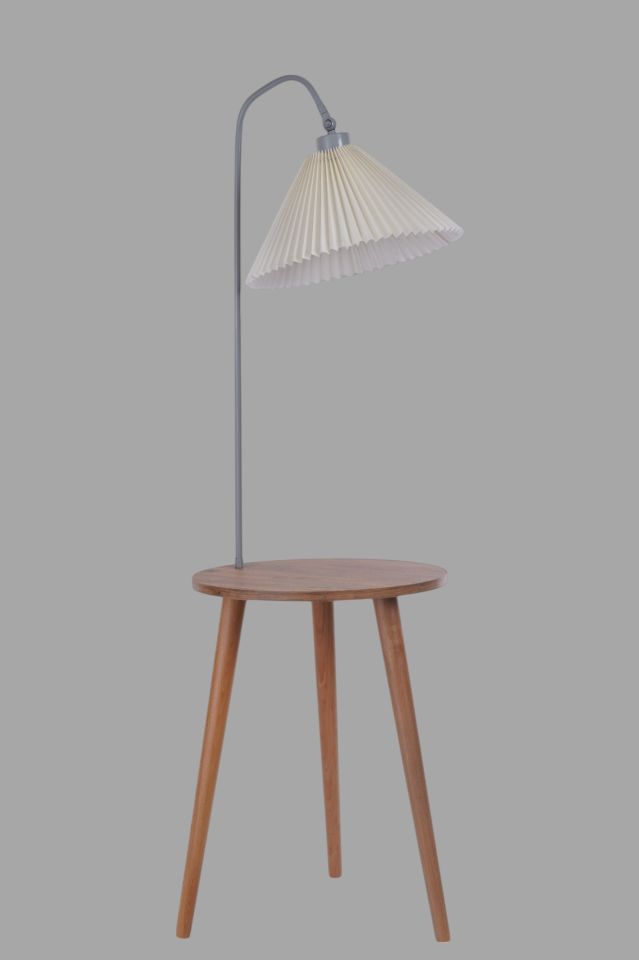 ATLAS NATUREL-GRİ LAMBADER PİLELİ KREM ABAJURLU