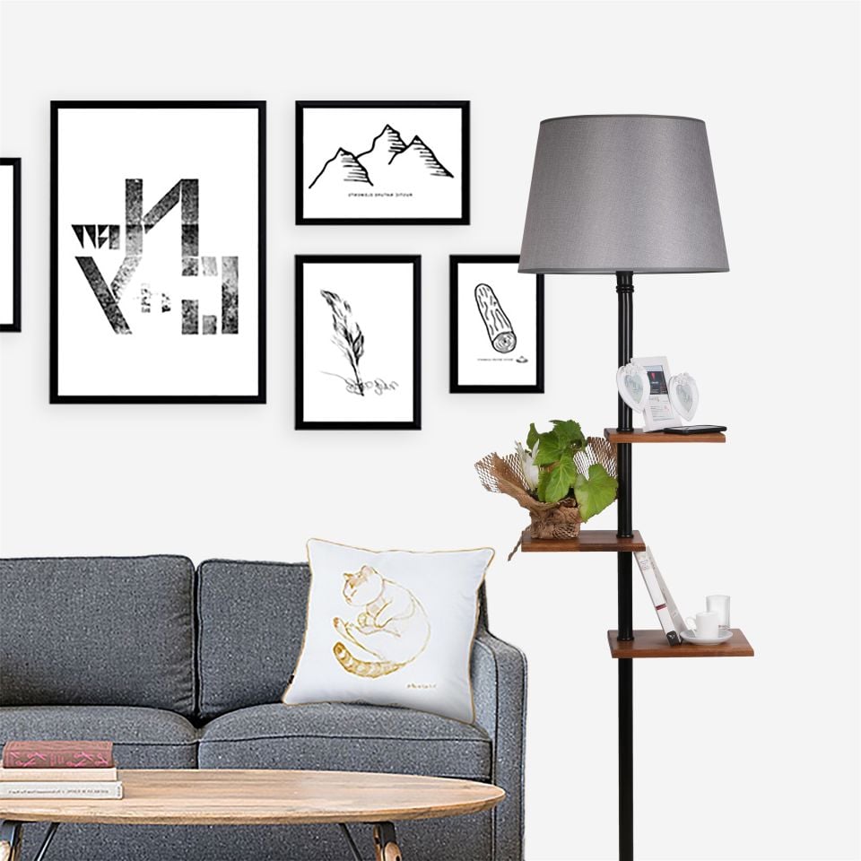 MODA LAMBADER SİYAH PRAMİT HASIR GRİ ABJURLU