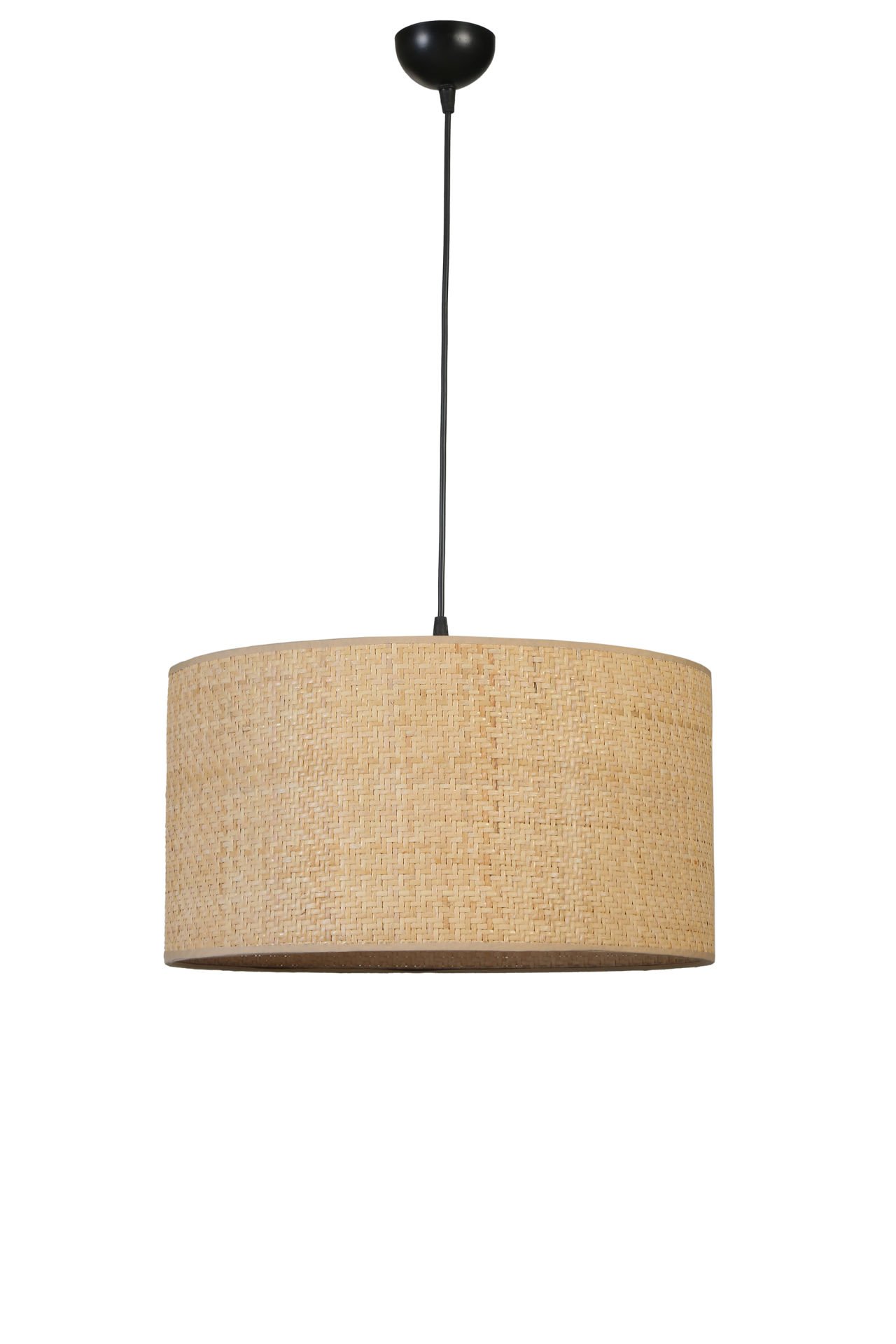 HASIR RATTAN ABAJURLU TEKLİ SARKIT AVİZE