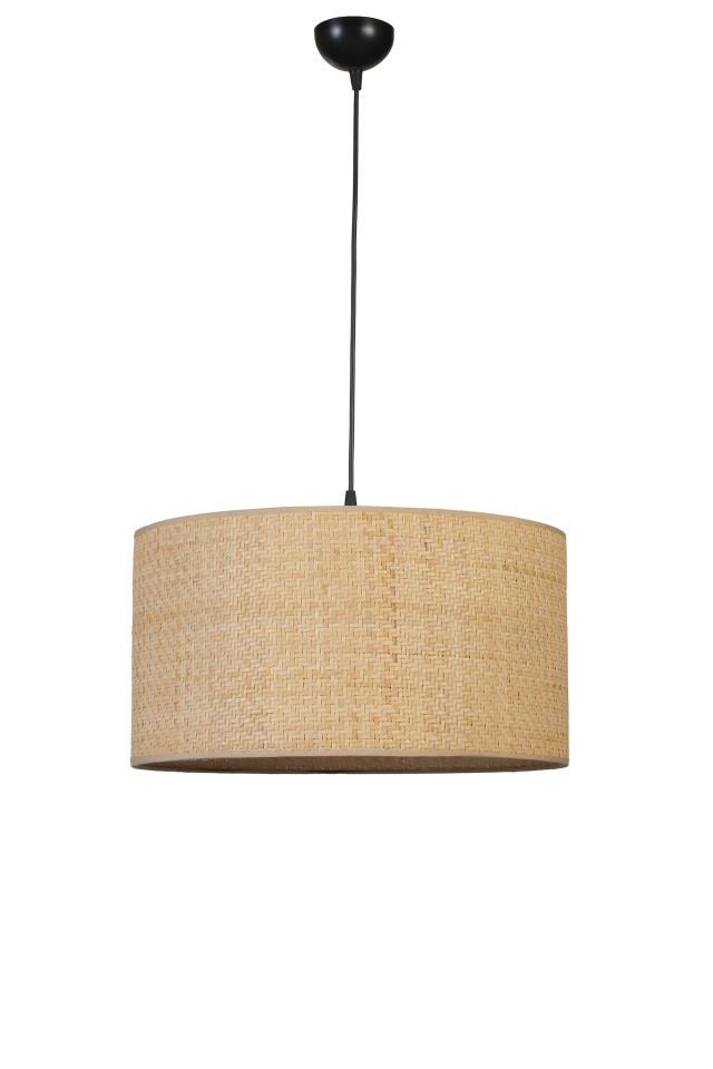 HASIR RATTAN ABAJURLU TEKLİ SARKIT AVİZE