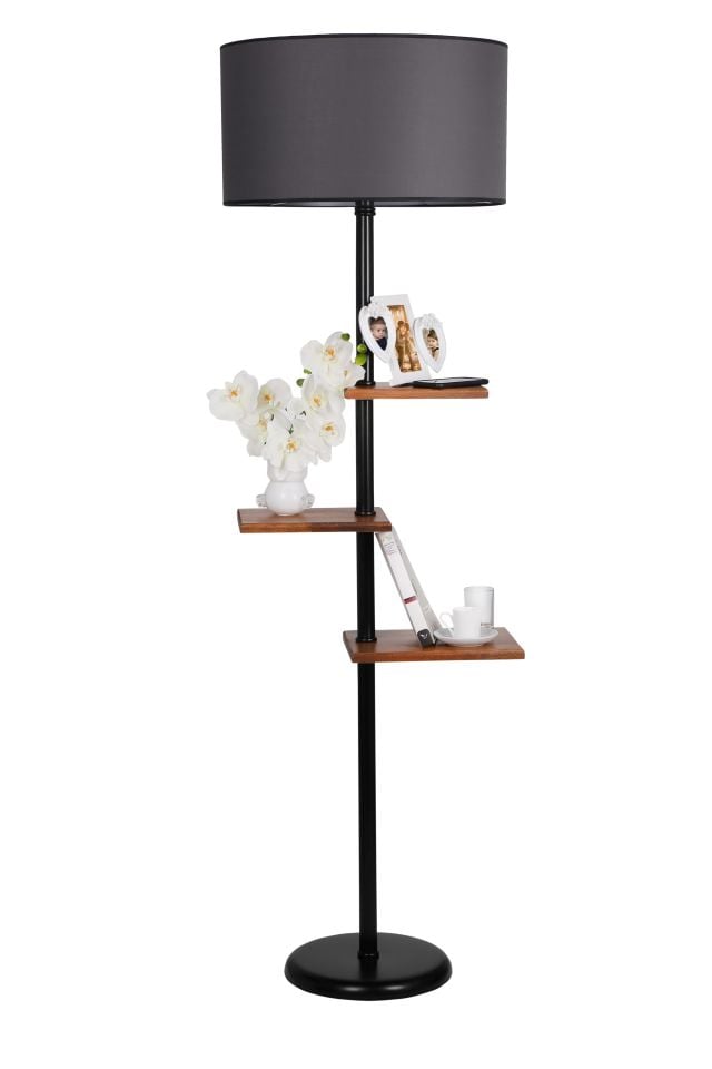 MODA LAMBADER SİYAH SİLİNDİR KOYU GRİ ABJURLU