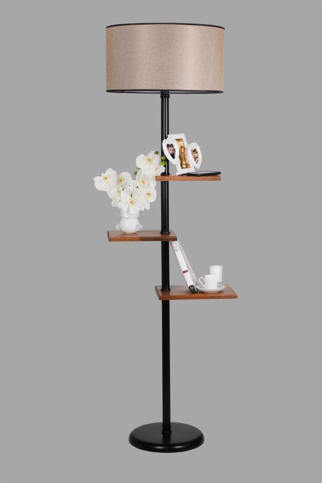 MODA LAMBADER SİYAH SİLİNDİR KOYU HASIR ABAJURLU