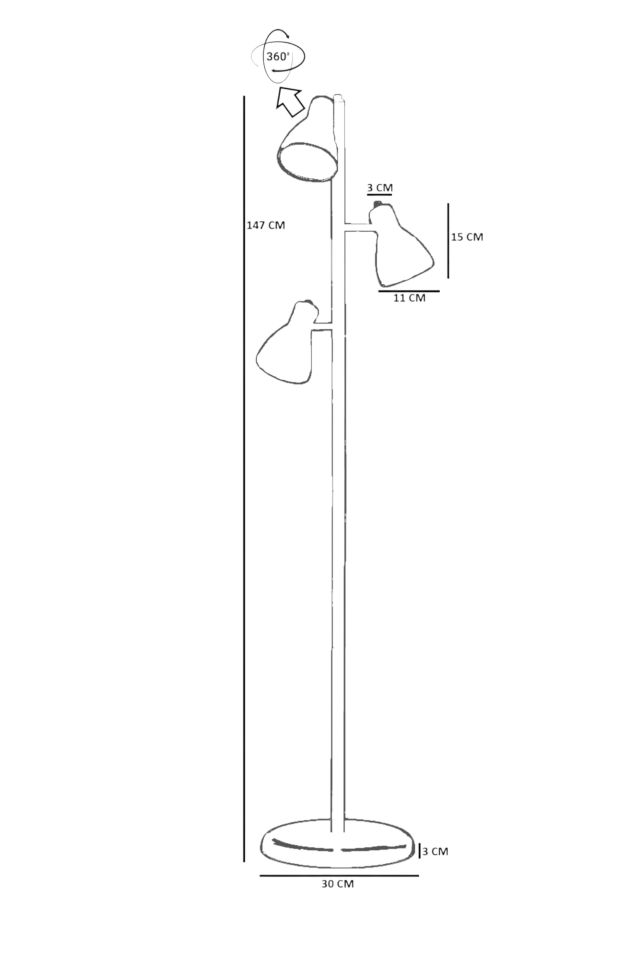 OTİS 3 LÜ SİYAH-MAT KROM LAMBADER
