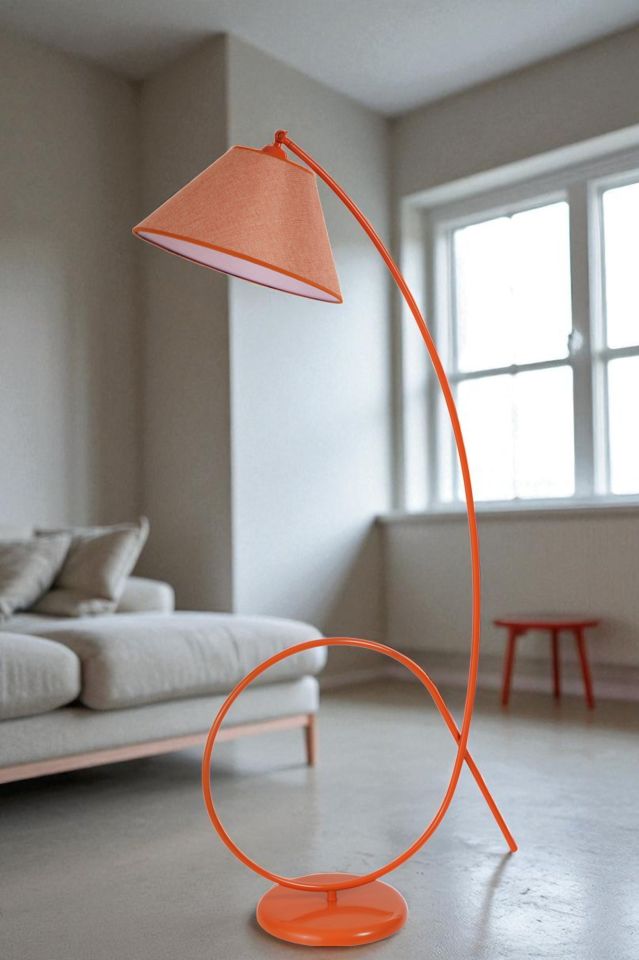 KAYA TURUNCU LAMBADER PRAMİT HASIR TURUNCU ABAJURLU