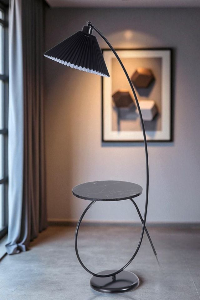 KAYA SEHBALI SİYAH LAMBADER PİLELİ SİYAH ABAJURLU