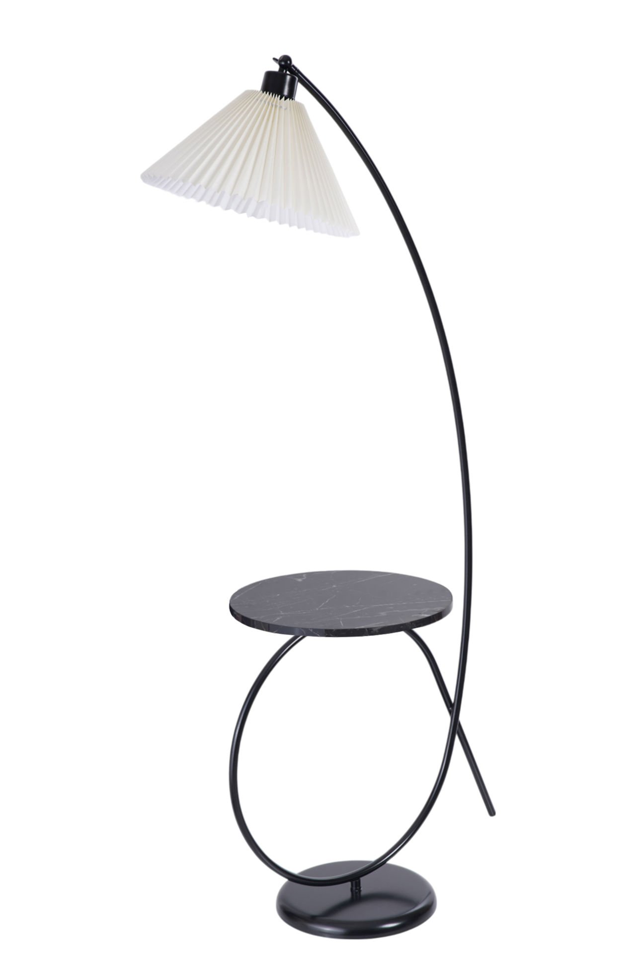 KAYA SEHBALI SİYAH LAMBADER PİLELİ KREM ABAJURLU