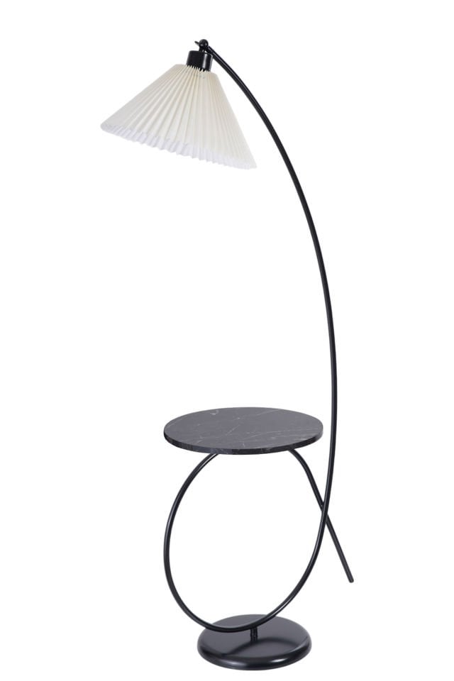 KAYA SEHBALI SİYAH LAMBADER PİLELİ KREM ABAJURLU