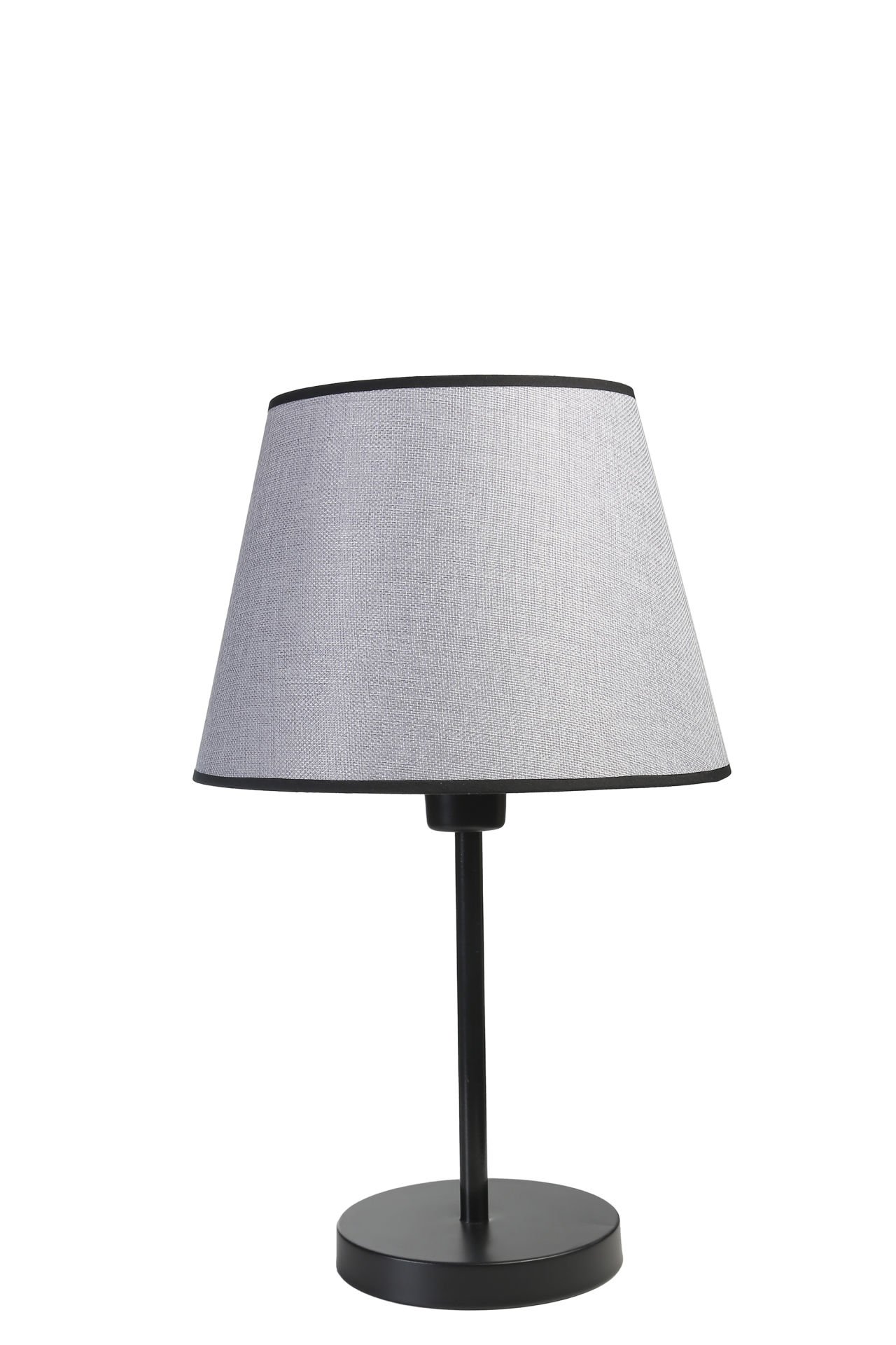 ALA SİYAH PRAMİT HASIR GRİ ABAJURLU MASA LAMBASI