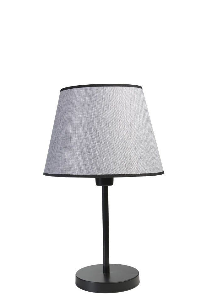 ALA SİYAH PRAMİT HASIR GRİ ABAJURLU MASA LAMBASI