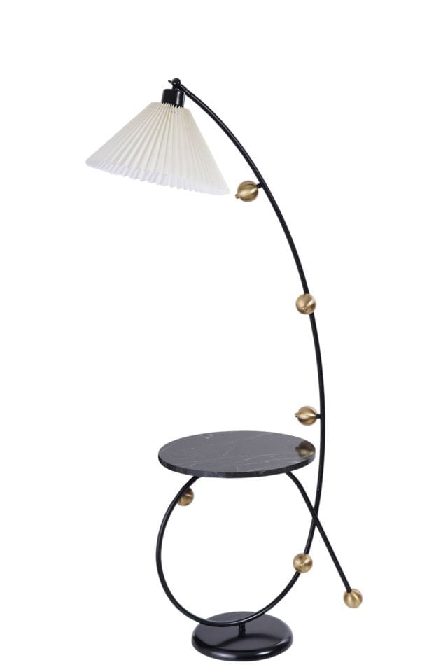 YEKTA SEHBALI SİYAH LAMBADER PİLELİ KREM ABAJURLU