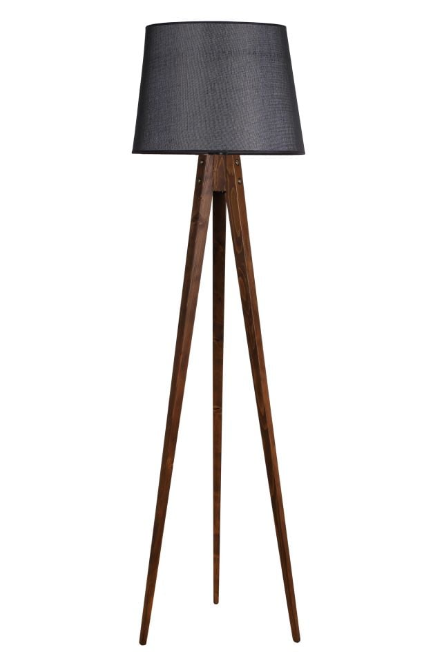 TRİPOD CEVİZ LAMBADER PRAMİT HASIR SİYAH ABAJURLU