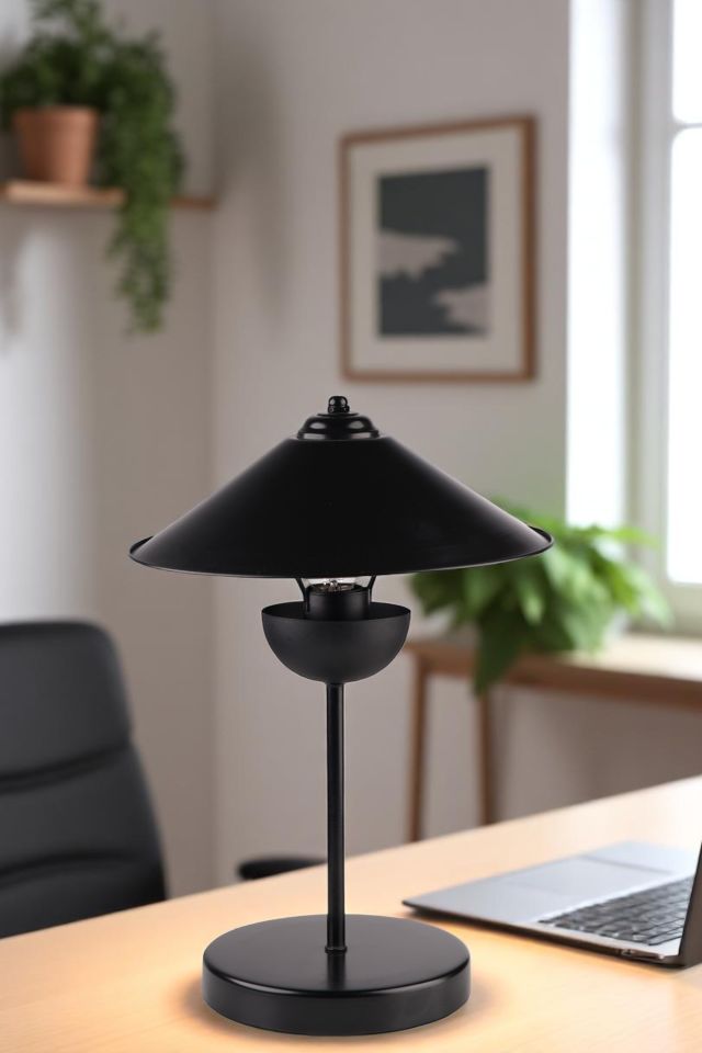 GALE SİYAH METAL BAŞLIKLI MASA LAMBASI