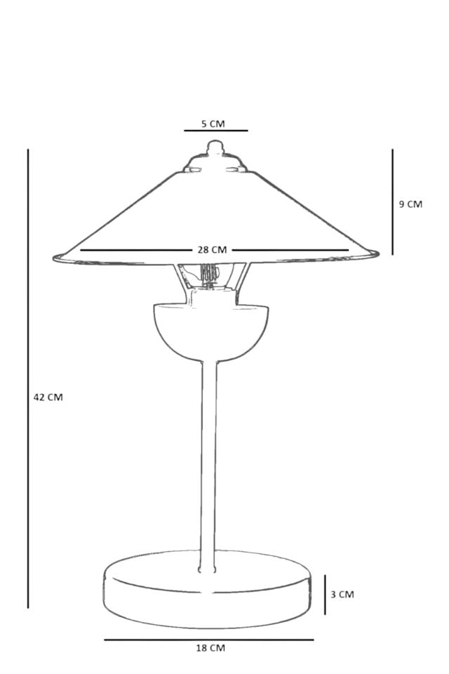 GALE SİYAH METAL BAŞLIKLI MASA LAMBASI