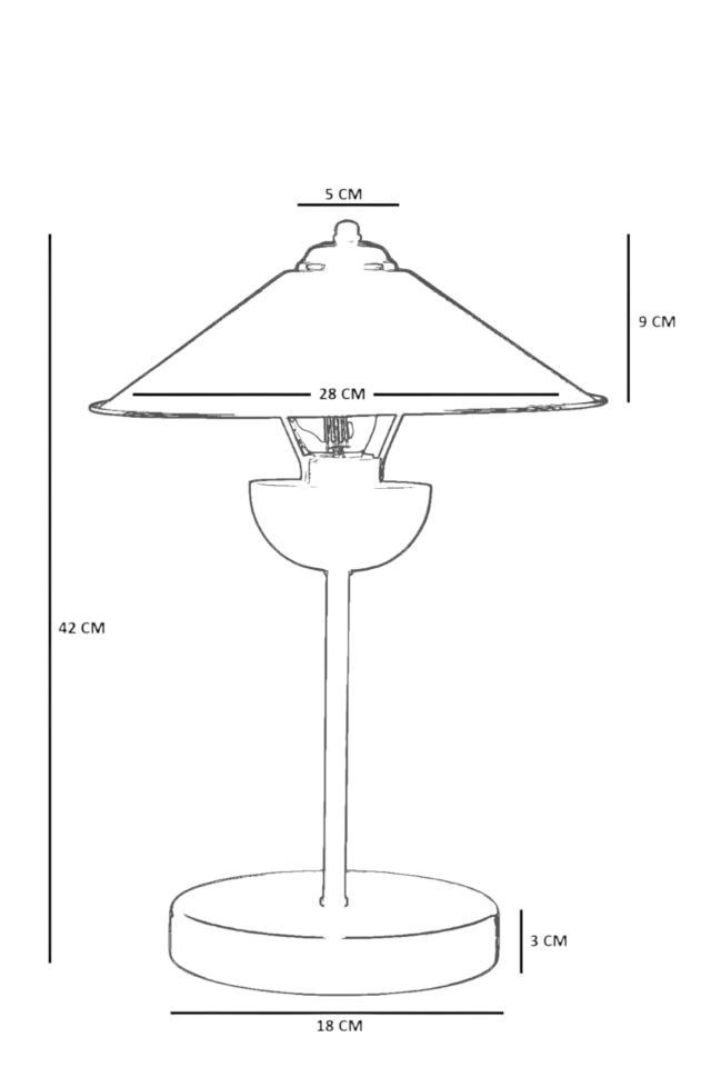 GALE TURUNCU METAL BAŞLIKLI MASA LAMBASI