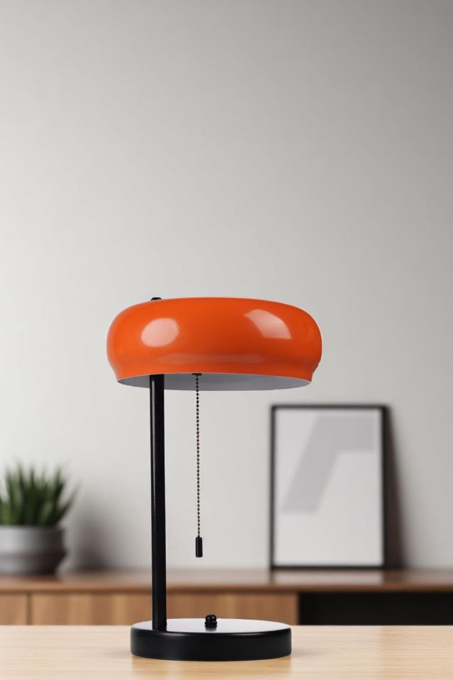 SMİTH SİYAH TURUNCU BAŞLIKLI MASA LAMBASI