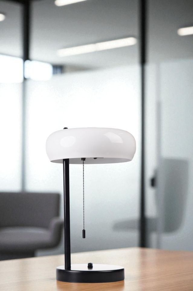 SMİTH SİYAH BEYAZ BAŞLIKLI MASA LAMBASI