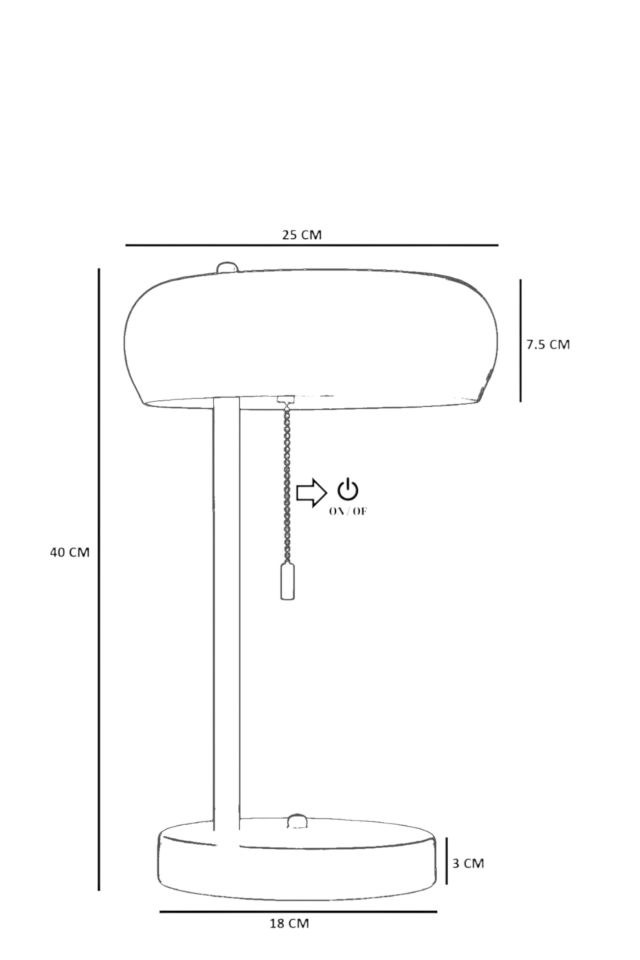 SMİTH SİYAH BEYAZ BAŞLIKLI MASA LAMBASI