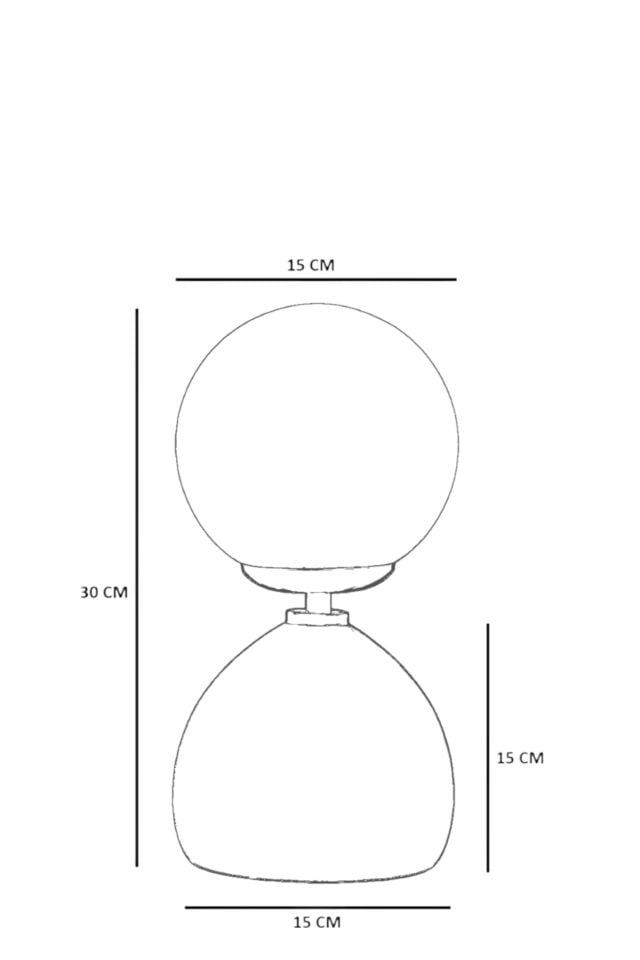 CAMERON CEVİZ BEYAZ CAMLI MASA LAMBASI