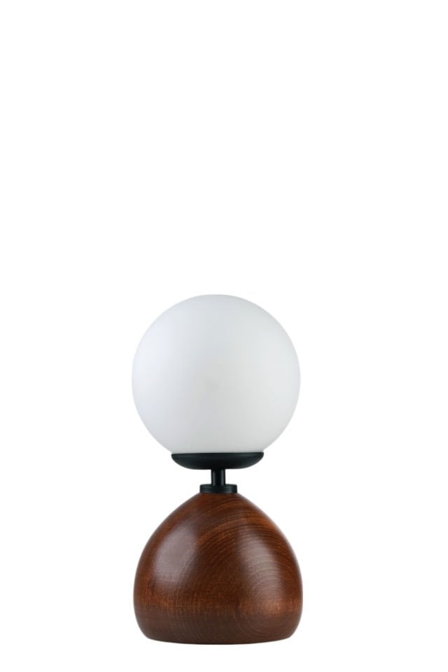 CAMERON CEVİZ BEYAZ CAMLI MASA LAMBASI