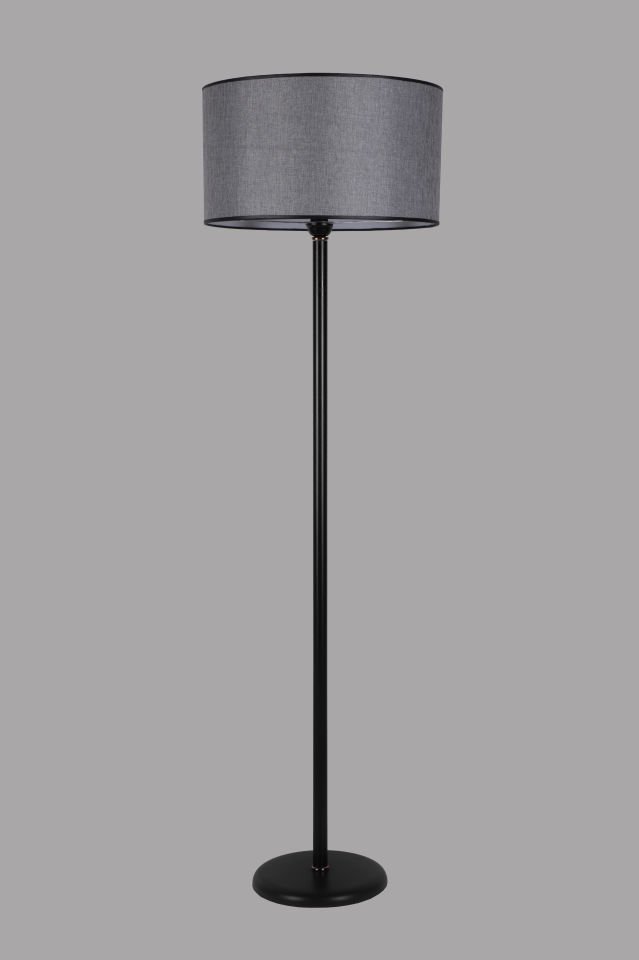 MERCAN LAMBADER SİYAH SİLİNDİR HASIR GRİ ABAJURLU