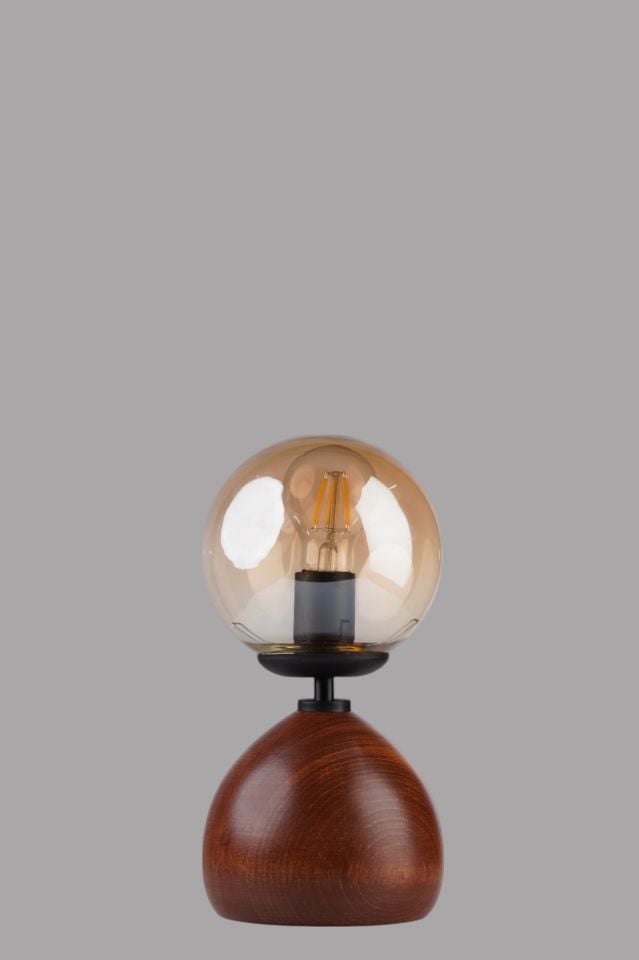 CAMERON CEVİZ BAL CAMLI MASA LAMBASI