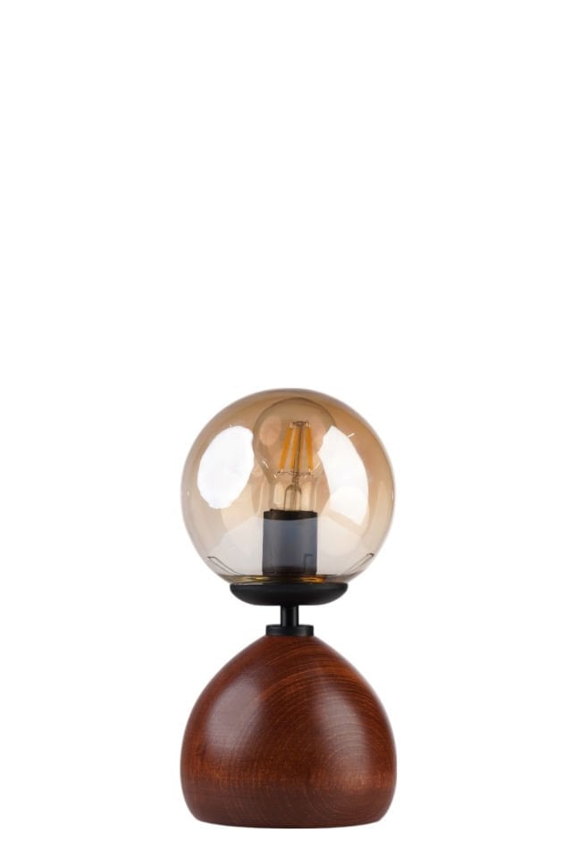 CAMERON CEVİZ BAL CAMLI MASA LAMBASI