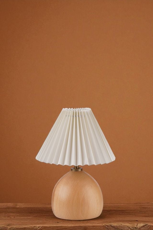 CAMERON NATUREL PİLELİ KREM ABAJURLU MASA LAMBASI