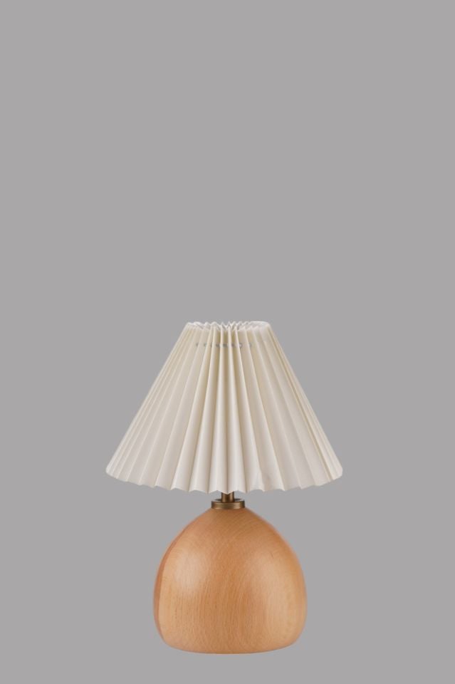 CAMERON NATUREL PİLELİ KREM ABAJURLU MASA LAMBASI