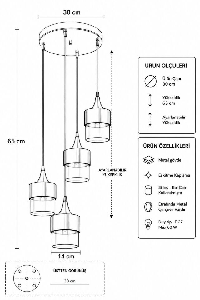 SAHRA 4 LÜ TEPSİLİ SARKIT ESKİTME