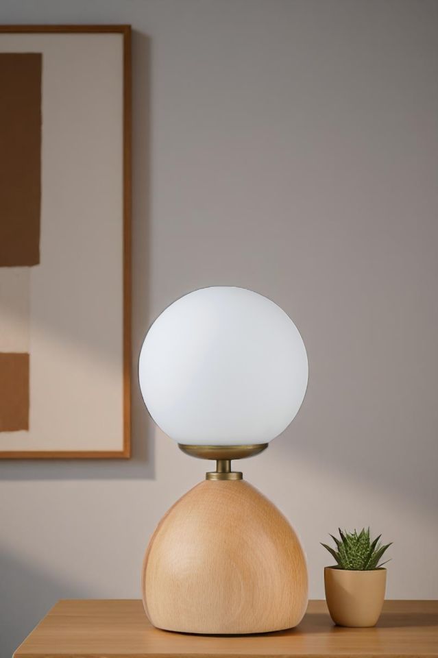 CAMERON NATUREL BEYAZ CAMLI MASA LAMBASI