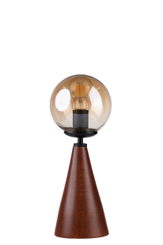 JUNO CEVİZ BAL CAMLI MASA LAMBASI