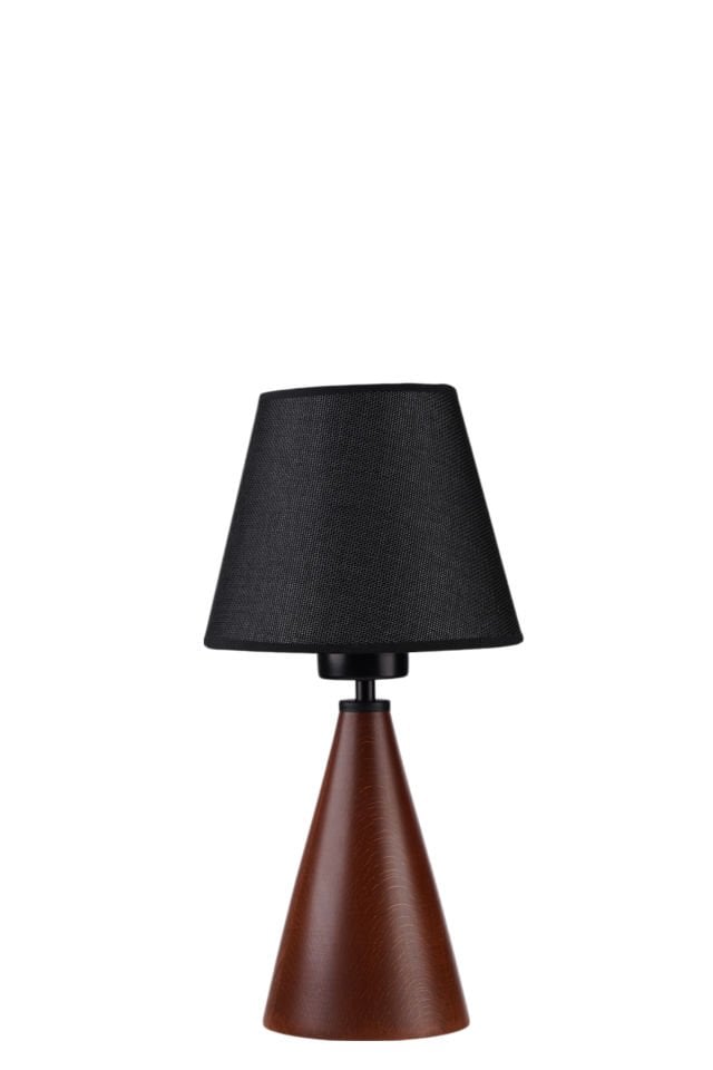 JUNO CEVİZ HASIR SİYAH ABAJURLU MASA LAMBASI