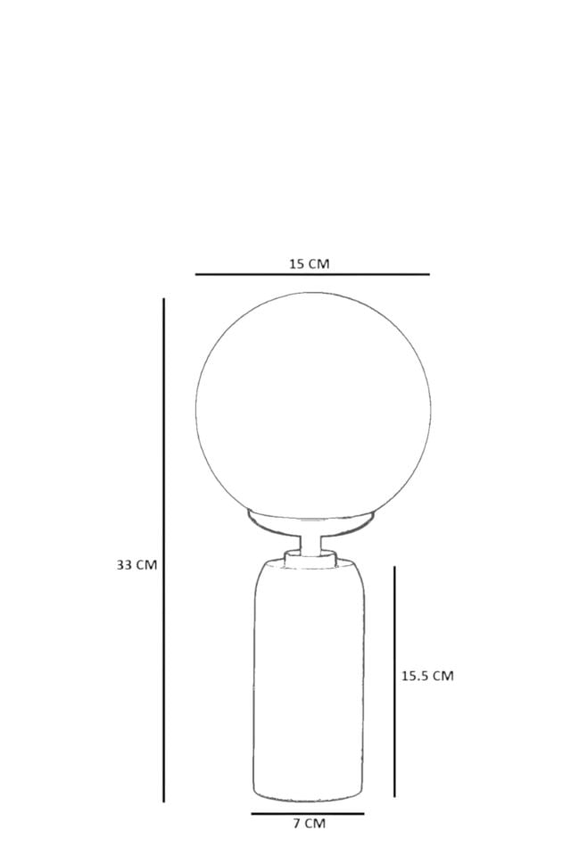 LOLE CEVİZ BEYAZ CAMLI MASA LAMBASI