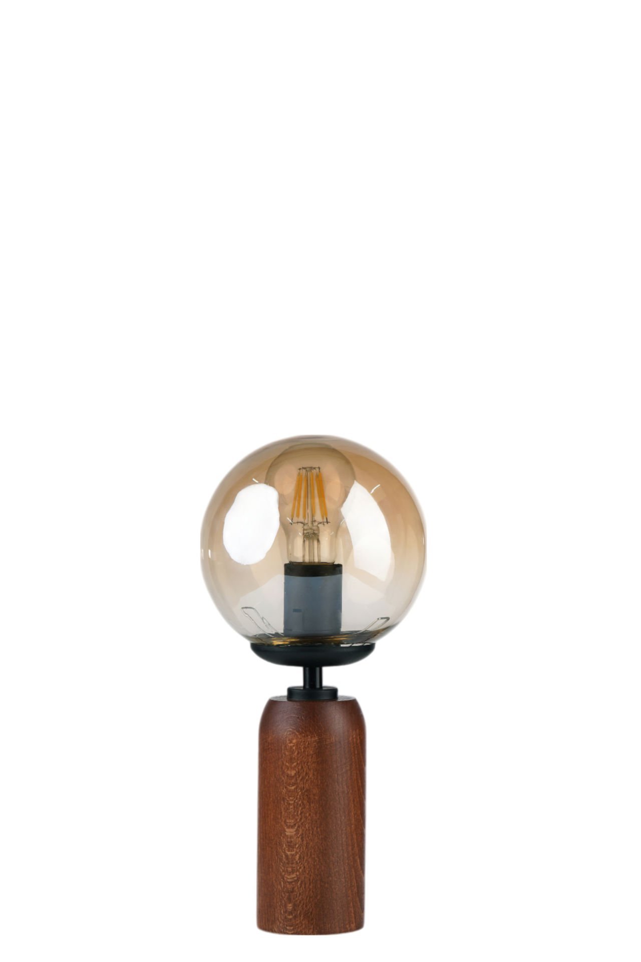 LOLE CEVİZ BAL CAMLI MASA LAMBASI