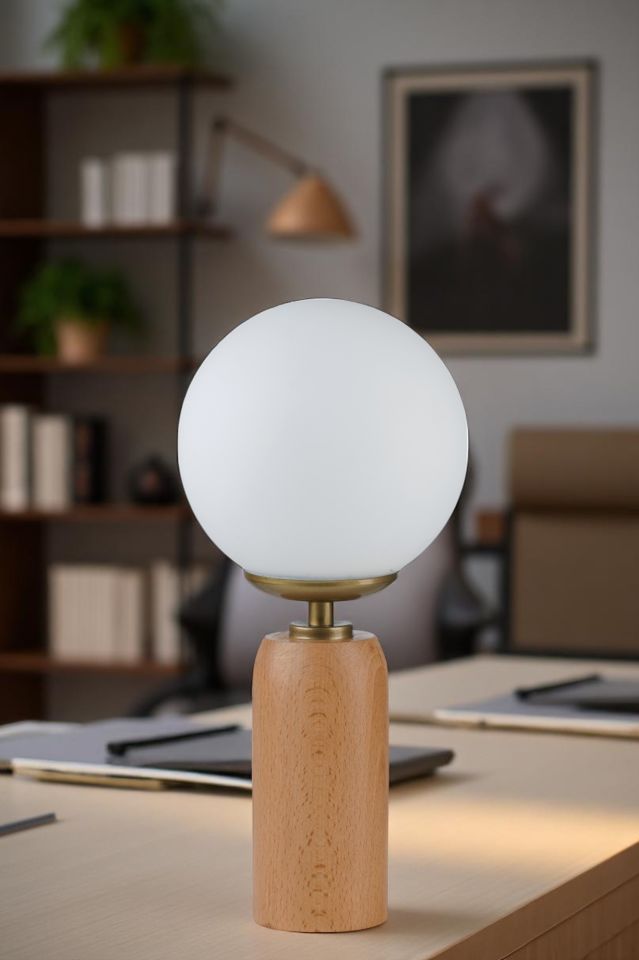 LOLE NATUREL BEYAZ CAMLI MASA LAMBASI