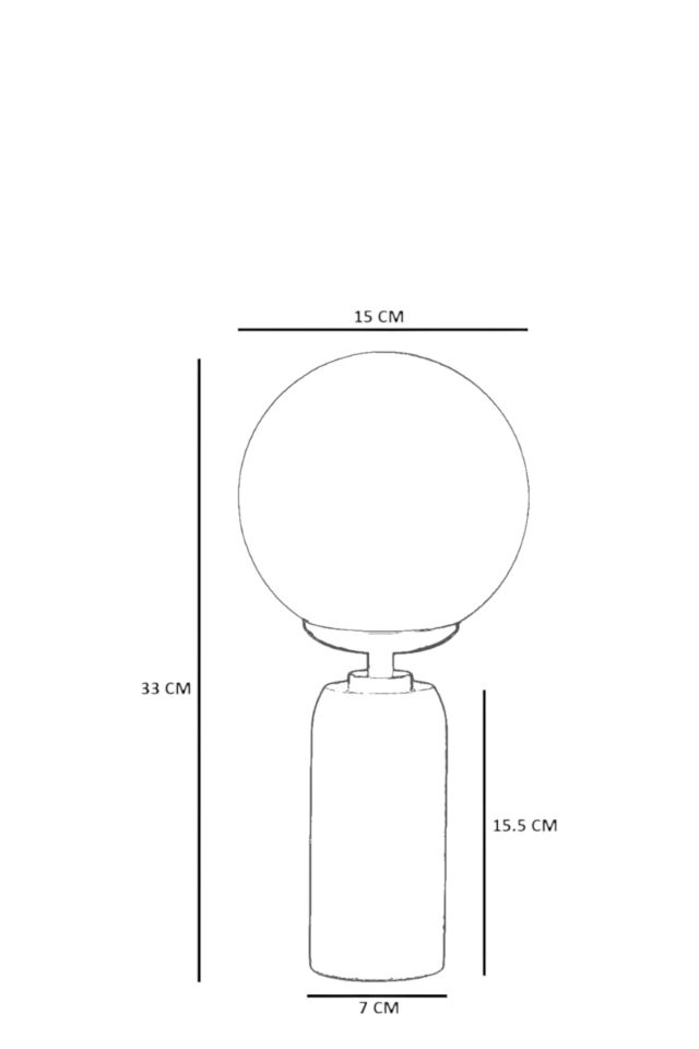 LOLE NATUREL BEYAZ CAMLI MASA LAMBASI