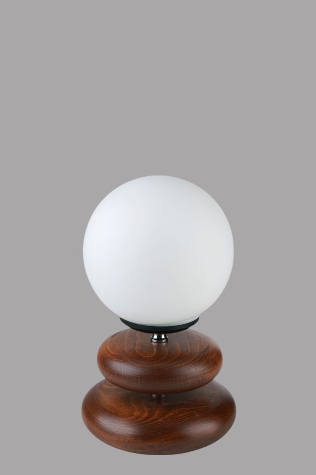 MARS CEVİZ BEYAZ CAMLI MASA LAMBASI