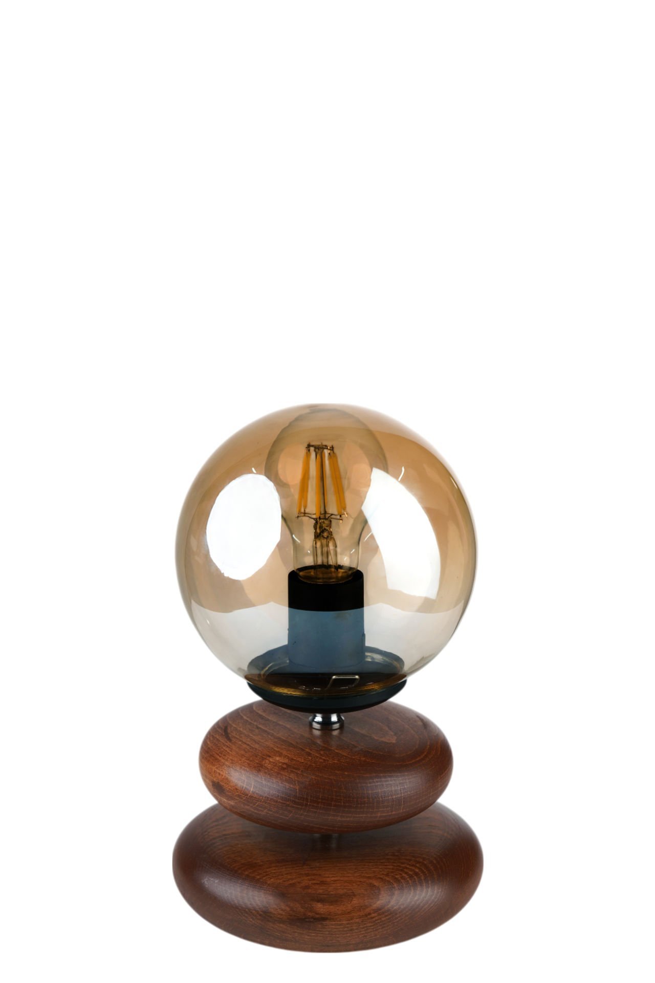 MARS CEVİZ BAL CAMLI MASA LAMBASI