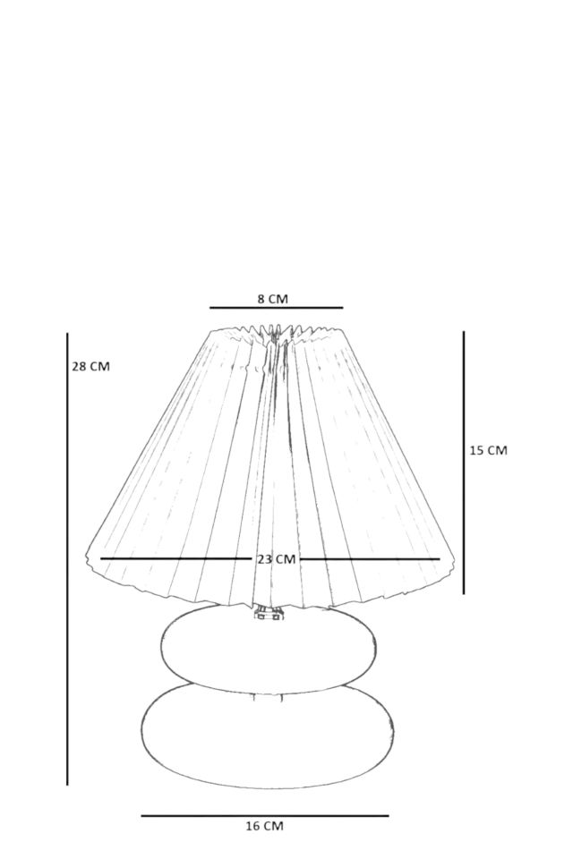 MARS NATUREL PİLELİ KREM ABAJURLU MASA LAMBASI