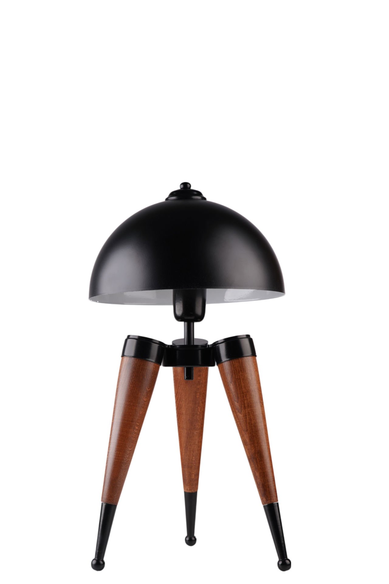 STİL CEVİZ SİYAH RETRO BAŞLIKLI MASA LAMBASI