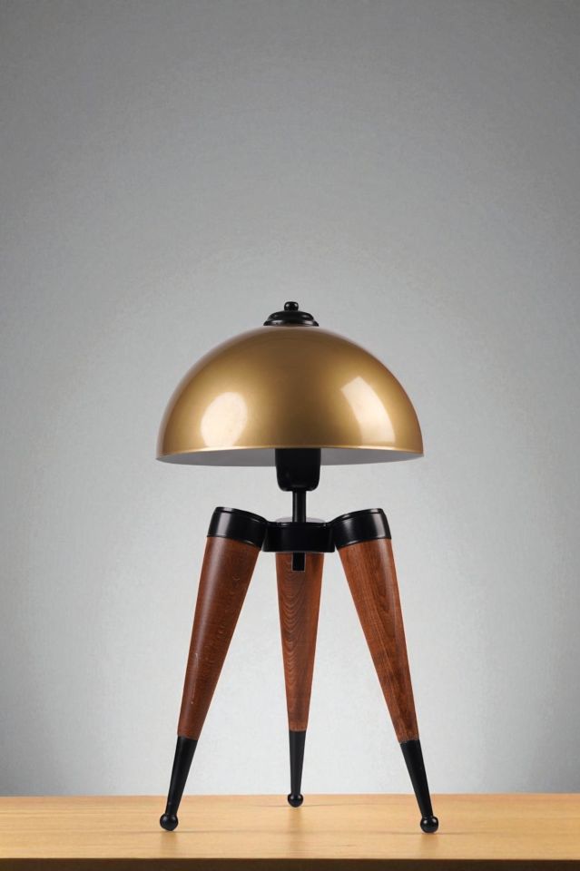 STİL CEVİZ ESKİTME RETRO BAŞLIKLI MASA LAMBASI