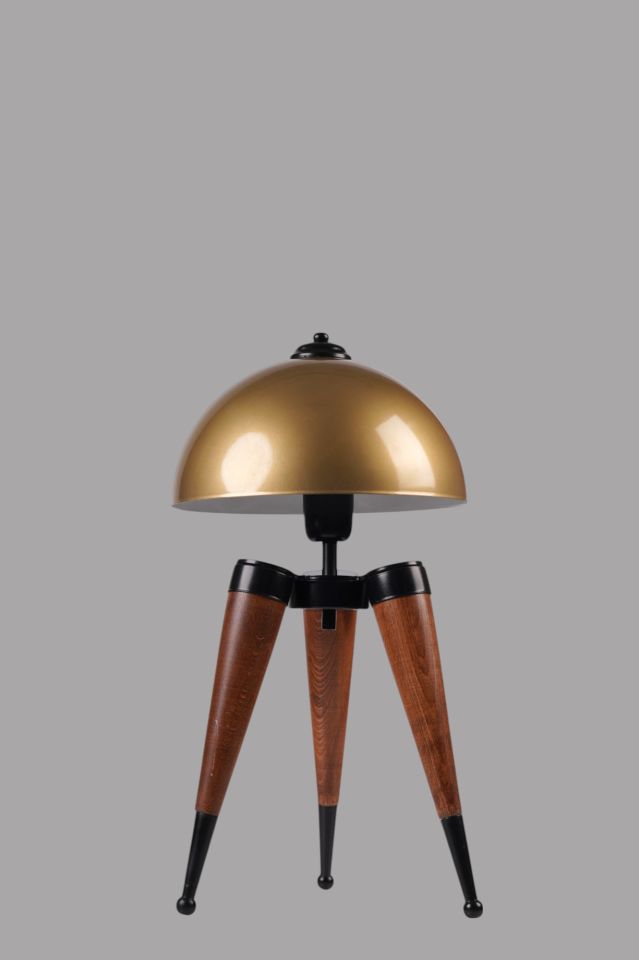 STİL CEVİZ ESKİTME RETRO BAŞLIKLI MASA LAMBASI