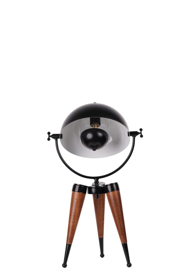 YENİ STİL CEVİZ SİYAH RETRO BAŞLIKLI MASA LAMBASI